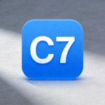 C7娱乐Android官方APP图标，蓝色背景带有C7字样