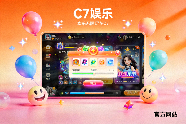 C7娱乐官方网站主视觉横幅，展示平台界面与欢乐氛围