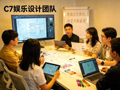 C7娱乐设计团队在进行用户界面创意讨论