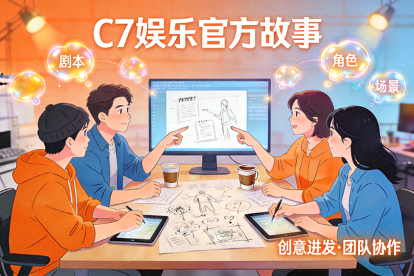 C7娱乐官方故事主视觉图，展示团队协作与创意迸发的场景