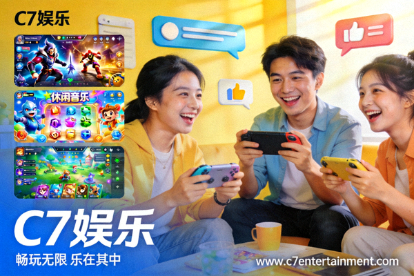 C7娱乐官方网站主视觉图 - 展示平台丰富多彩的游戏界面与欢乐的玩家社区氛围