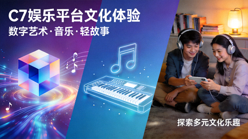 C7娱乐平台文化体验类内容展示，包含数字艺术、音乐和轻故事叙述