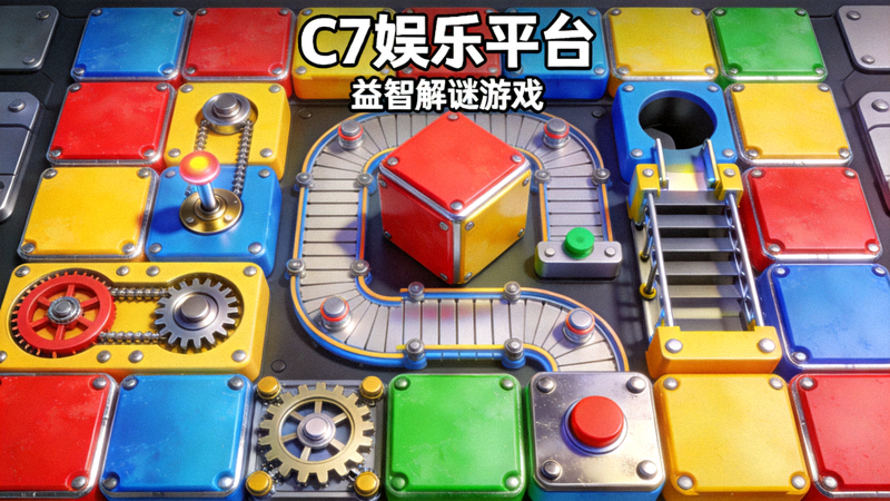 C7娱乐平台益智解谜游戏画面 - 色彩缤纷的方块与机关组合