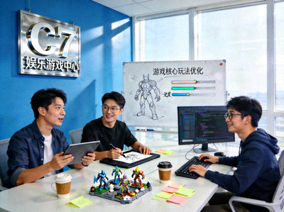 C7娱乐游戏中心团队工作场景，体现专业与协作精神